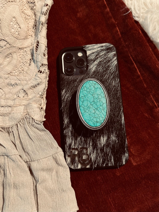 Oval Turquoise Phone Grip