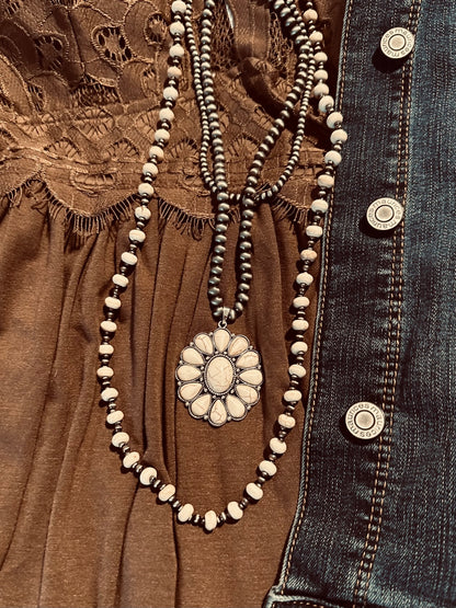 Double Layered Concho Necklace