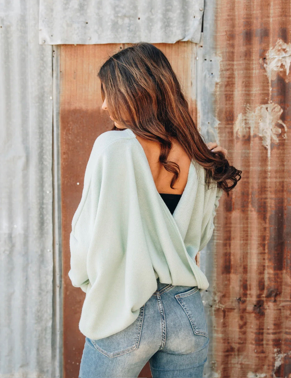 Never Looking Back Mint Sweater
