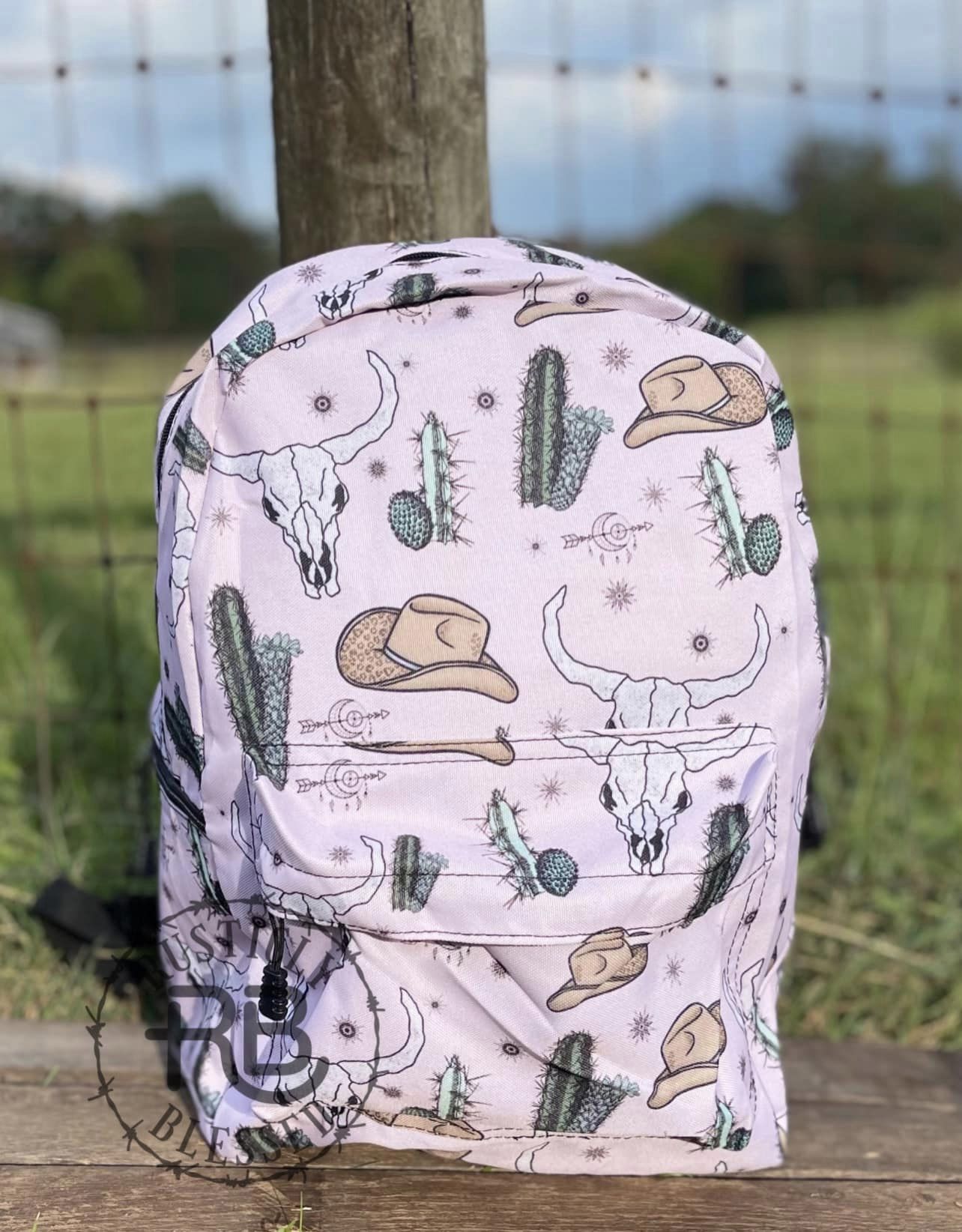 Pink Western Bull Backpack